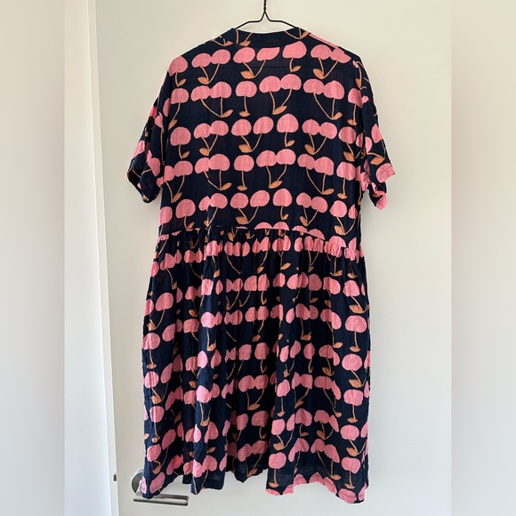 This is a summer fuchsia dress, size S, short sleeves, Jixiang brand - Picture 5 of 8